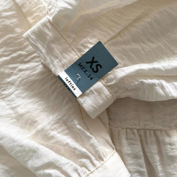 NWOT Lefties White Lace Trim Peplum Blouse XS Romantic Cottagecore - Picture 8 of 14